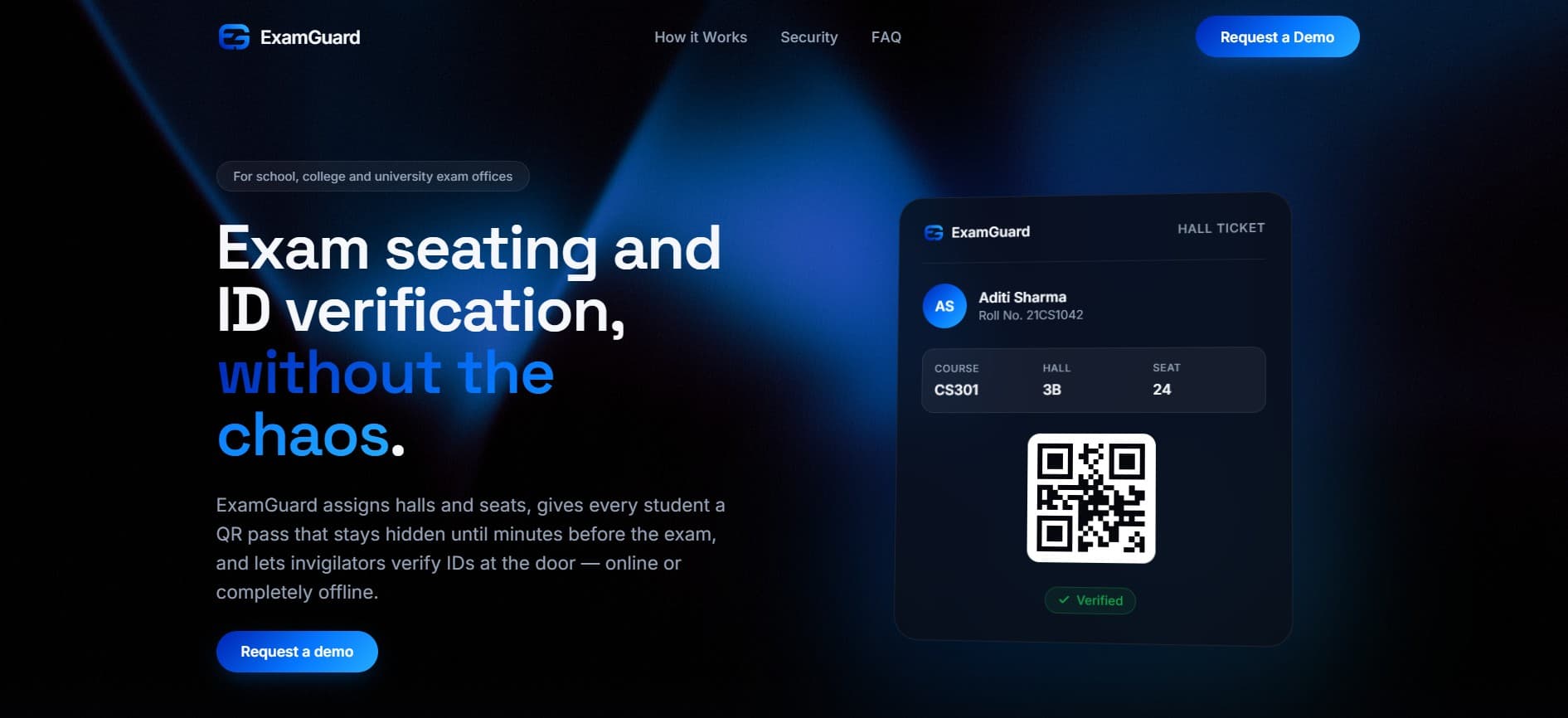 ExamGuard interface screenshot