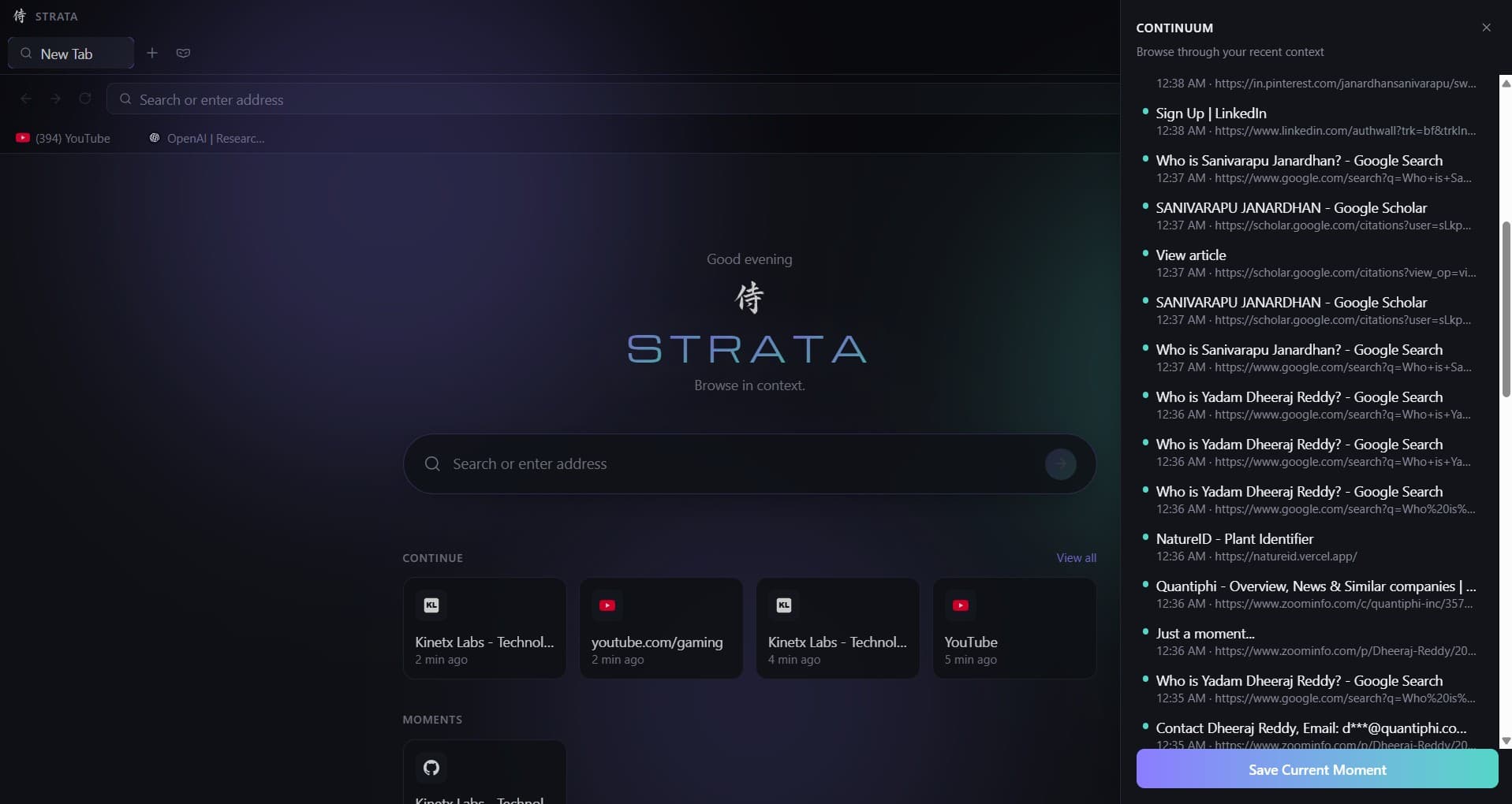 Strata desktop screen 2