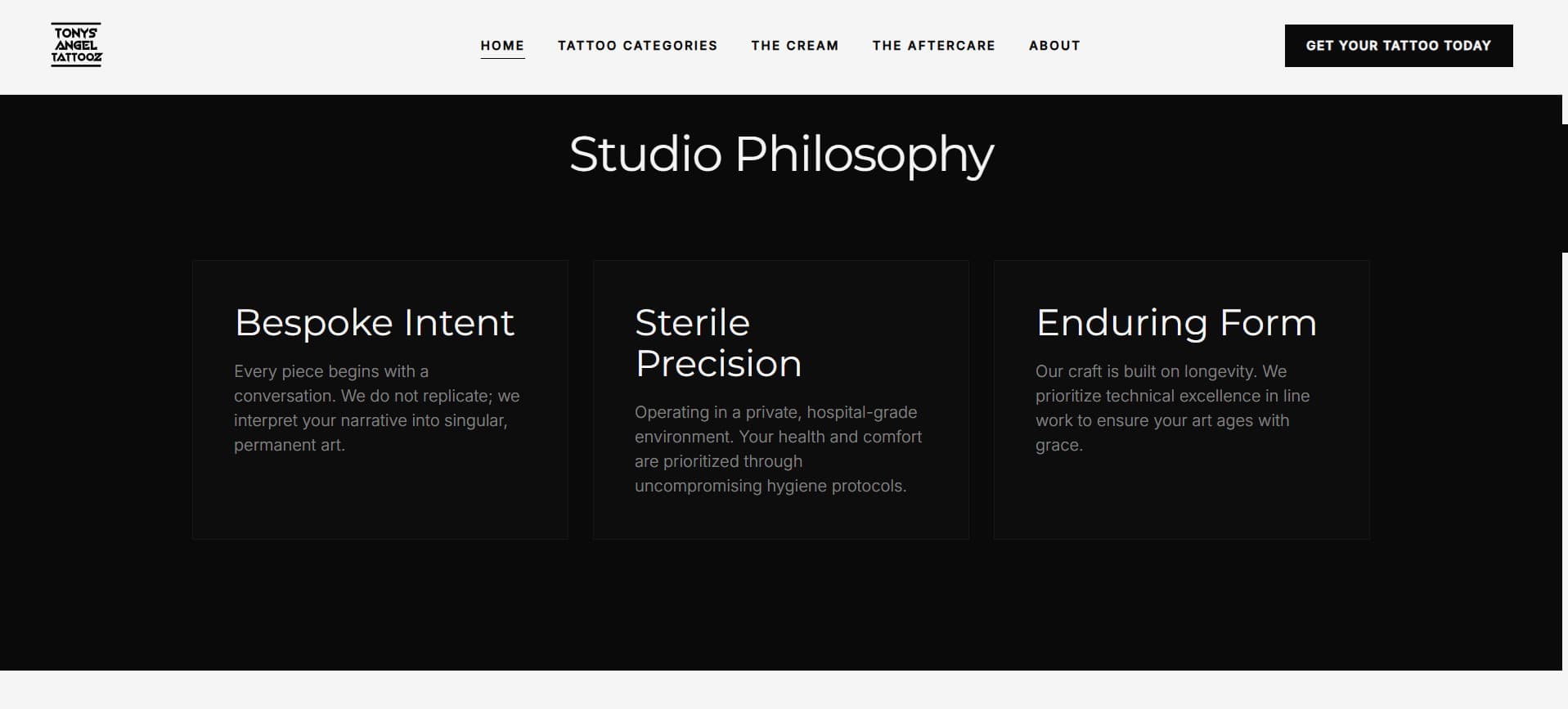 Tony's Angel Tattooz desktop screen 1